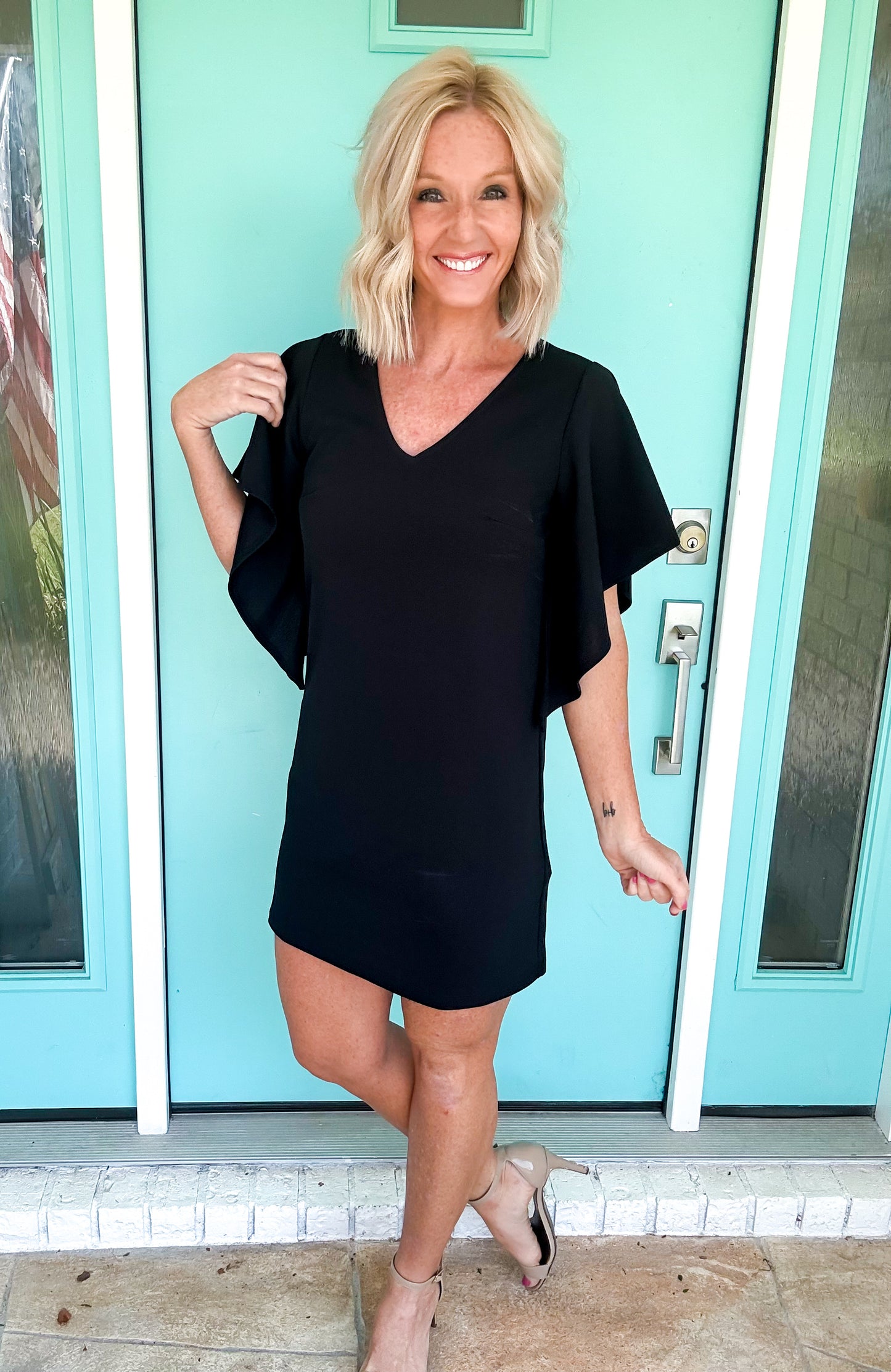 Rad Ruffle Sleeve Mini Dress