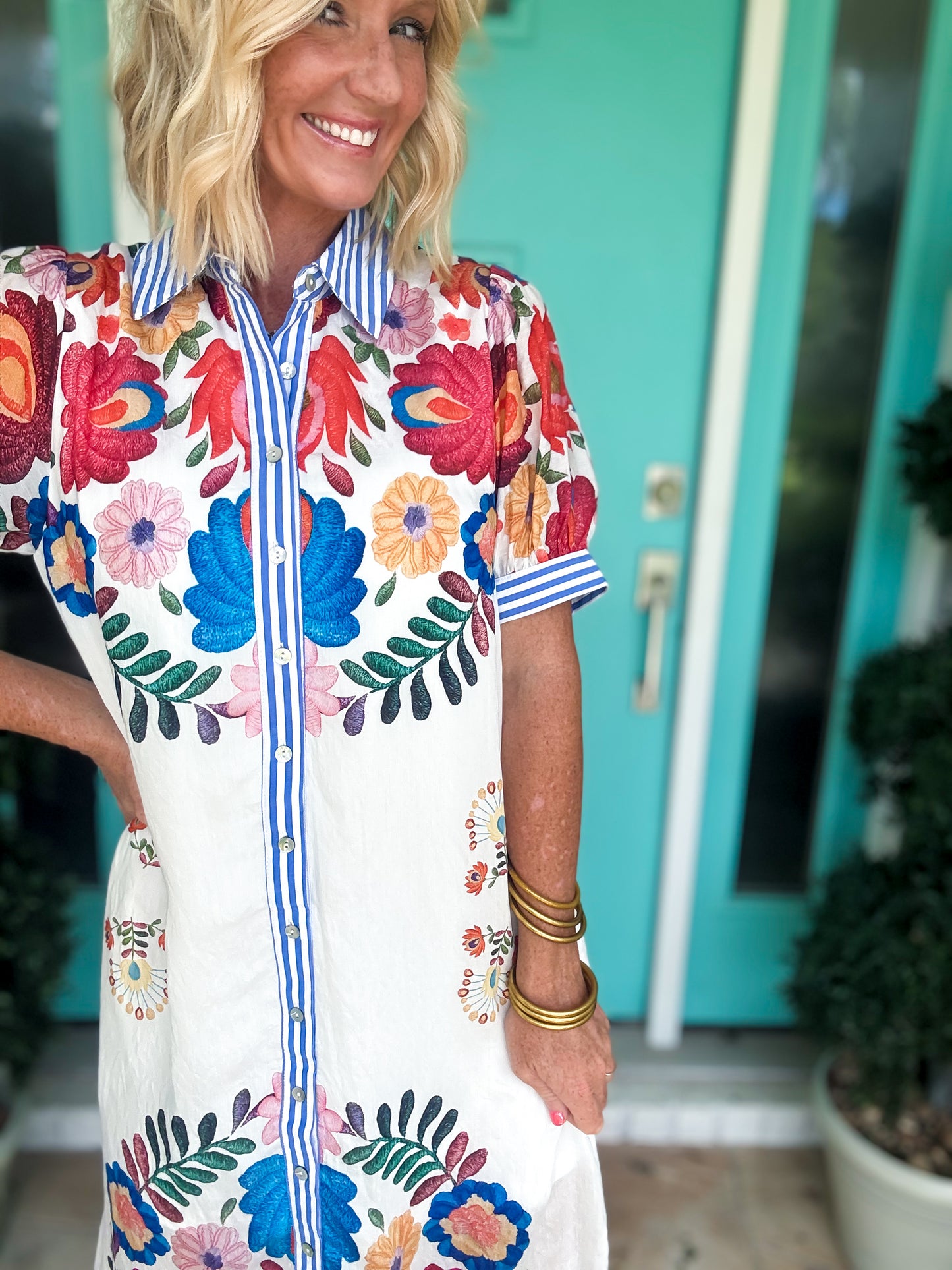 Florals & Stripes Dress