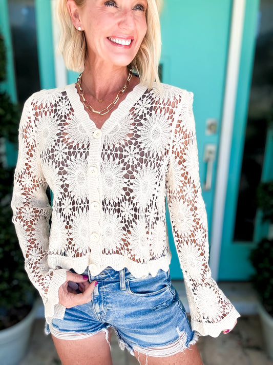 Scallop Lace Crochet Top