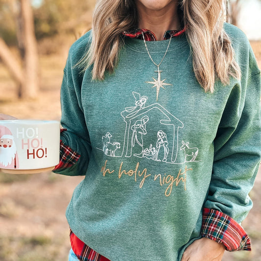 Oh Holy Night Glitter Sweatshirt