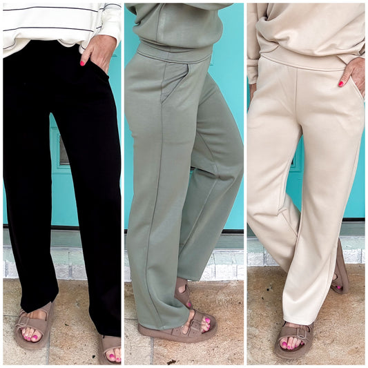 Luxurious Scuba Wide Leg Pants