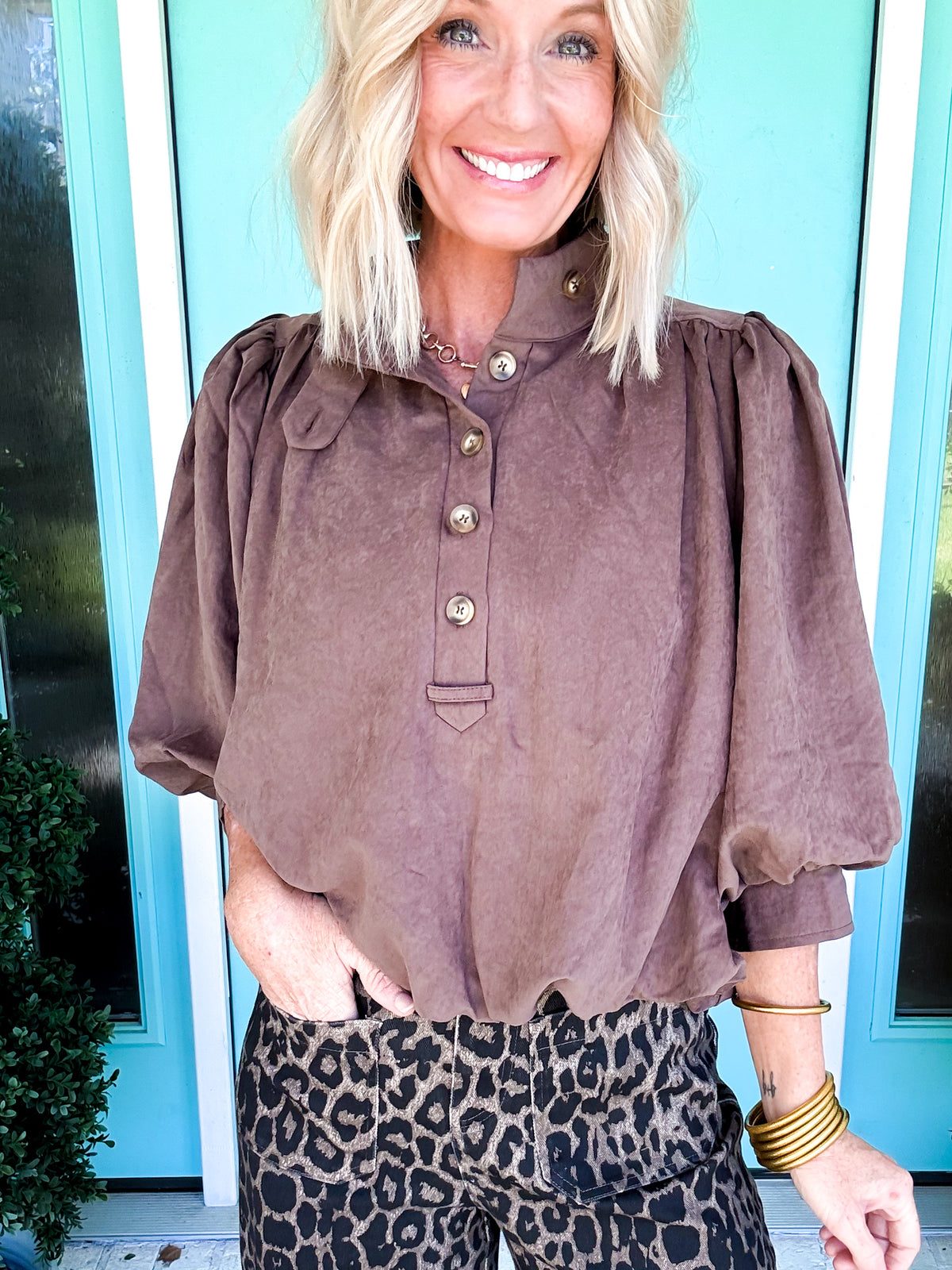 Boss Babe Suede Blouse
