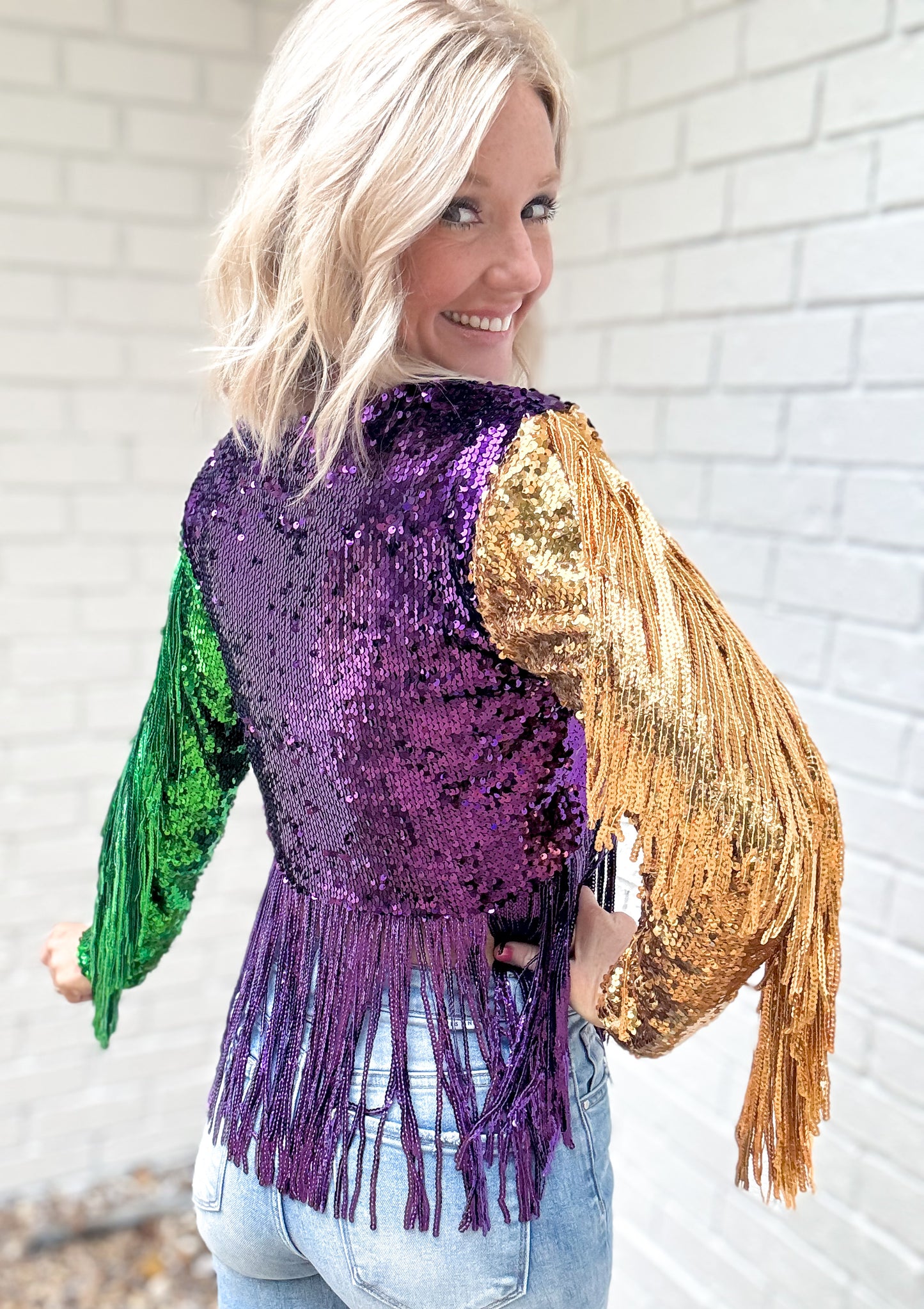 Fleur De Shimmer Mardi Gras Top