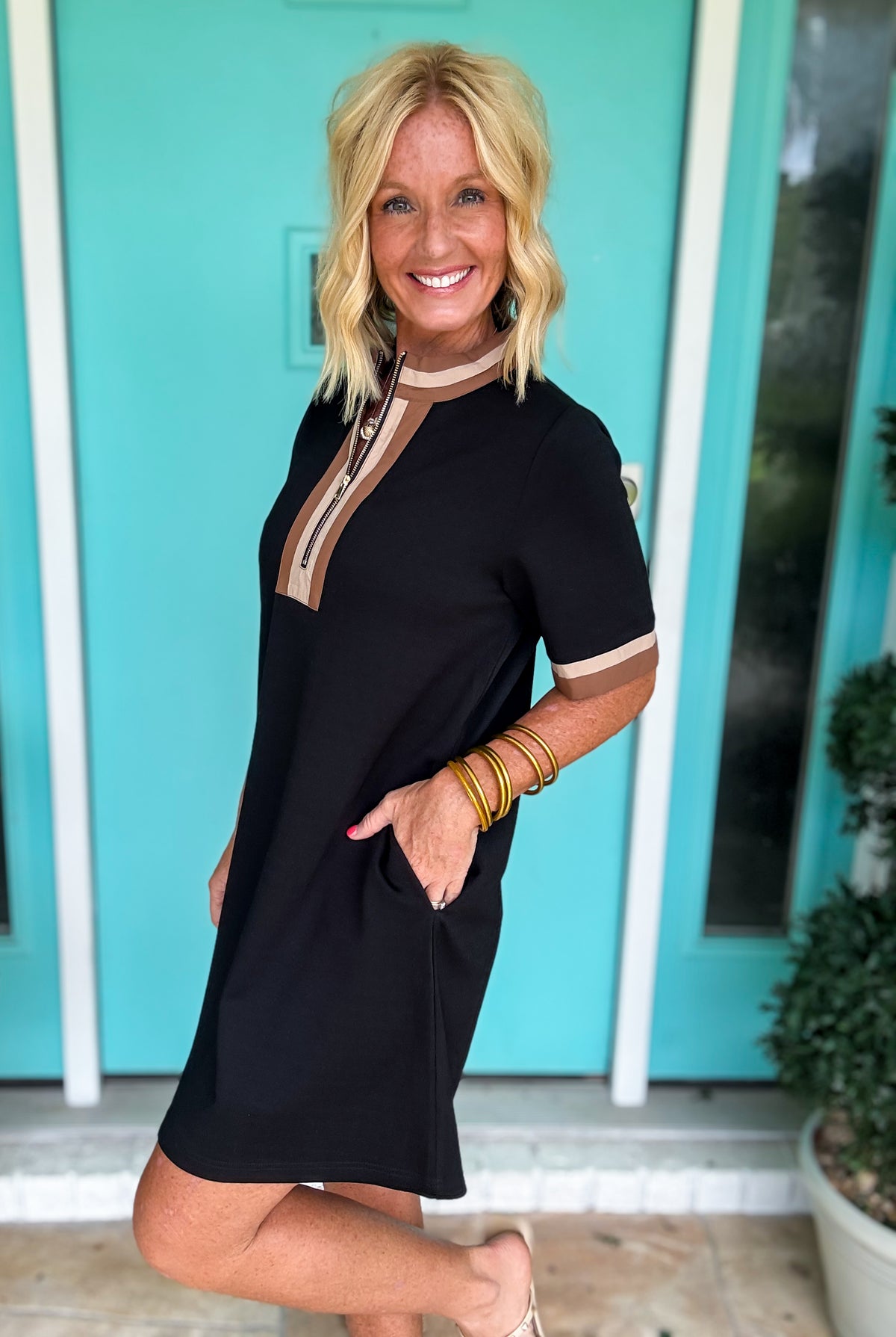 She's Booked & Busy Scuba Dress
