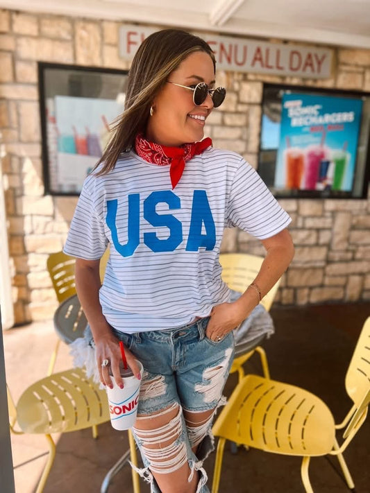 USA Stripes Graphic Tee