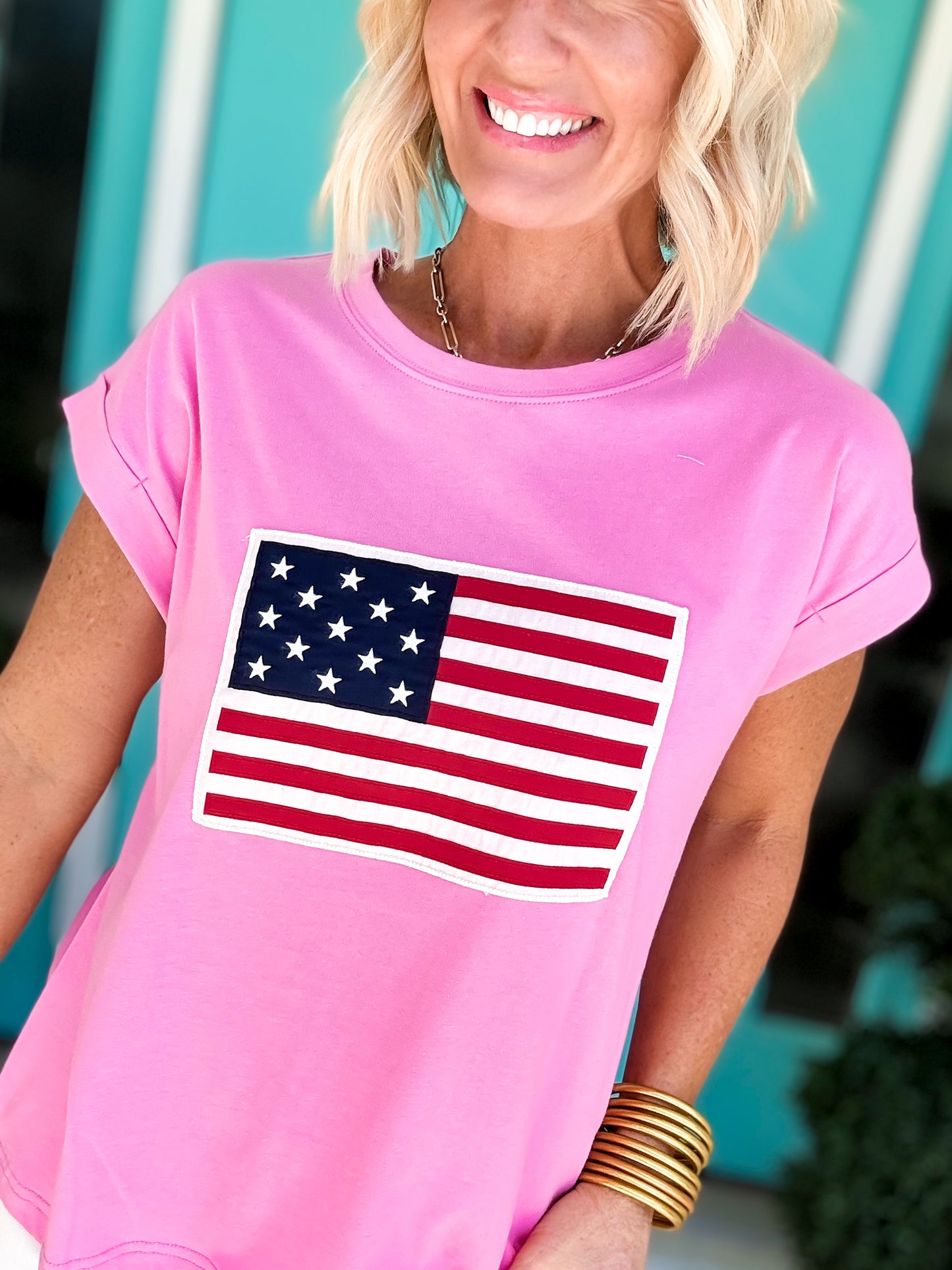 Americana Flag Cuffed Tee