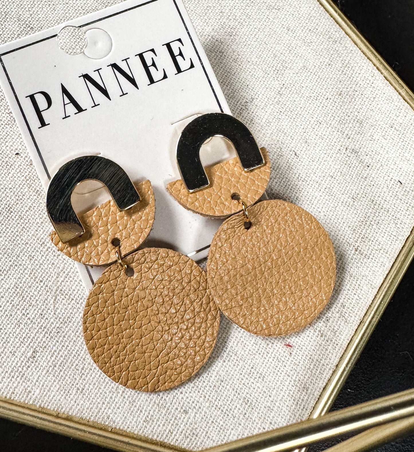 Tell More Tan Statement Earring