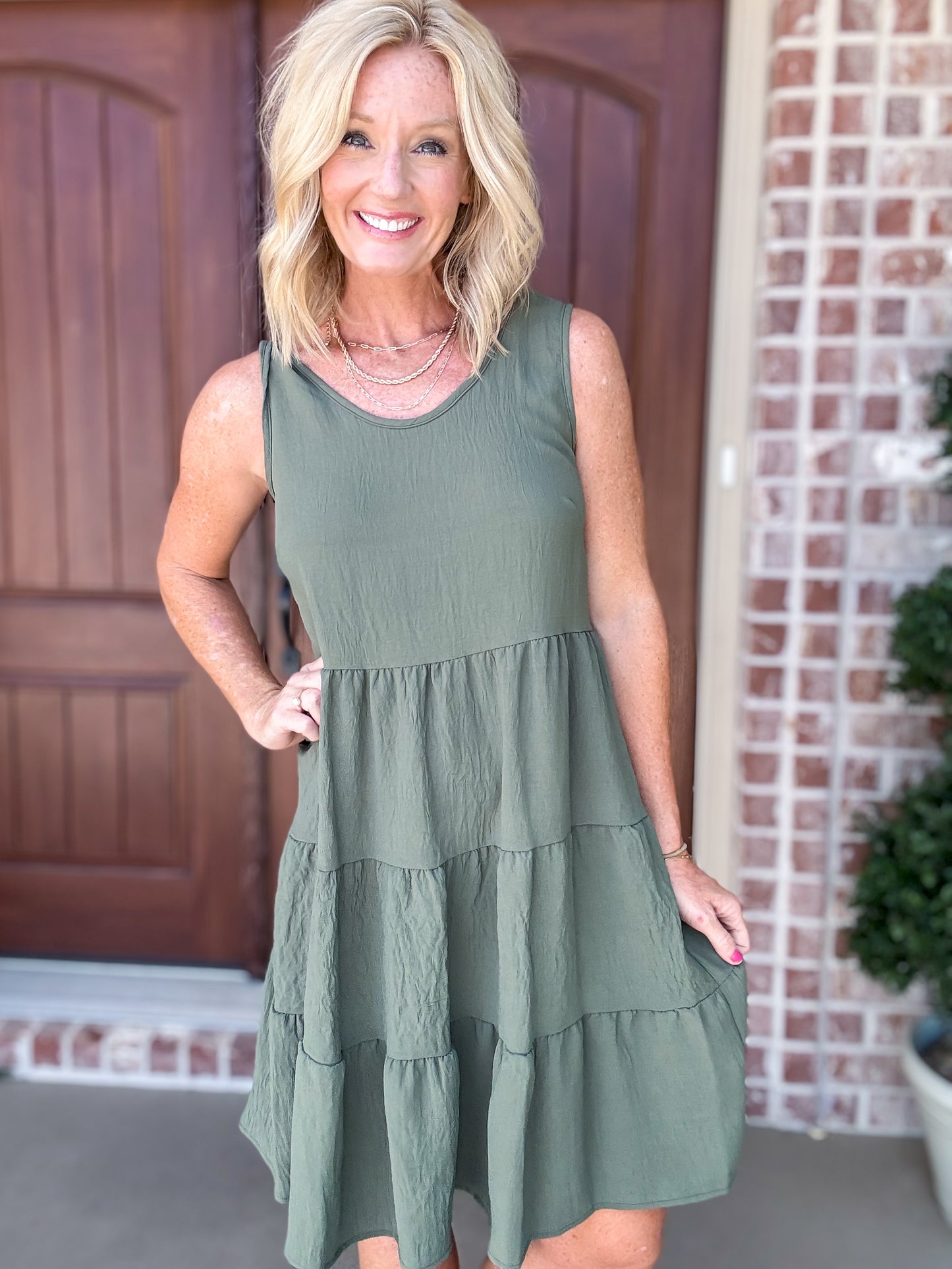 Falling into Leaves Tiered Dress