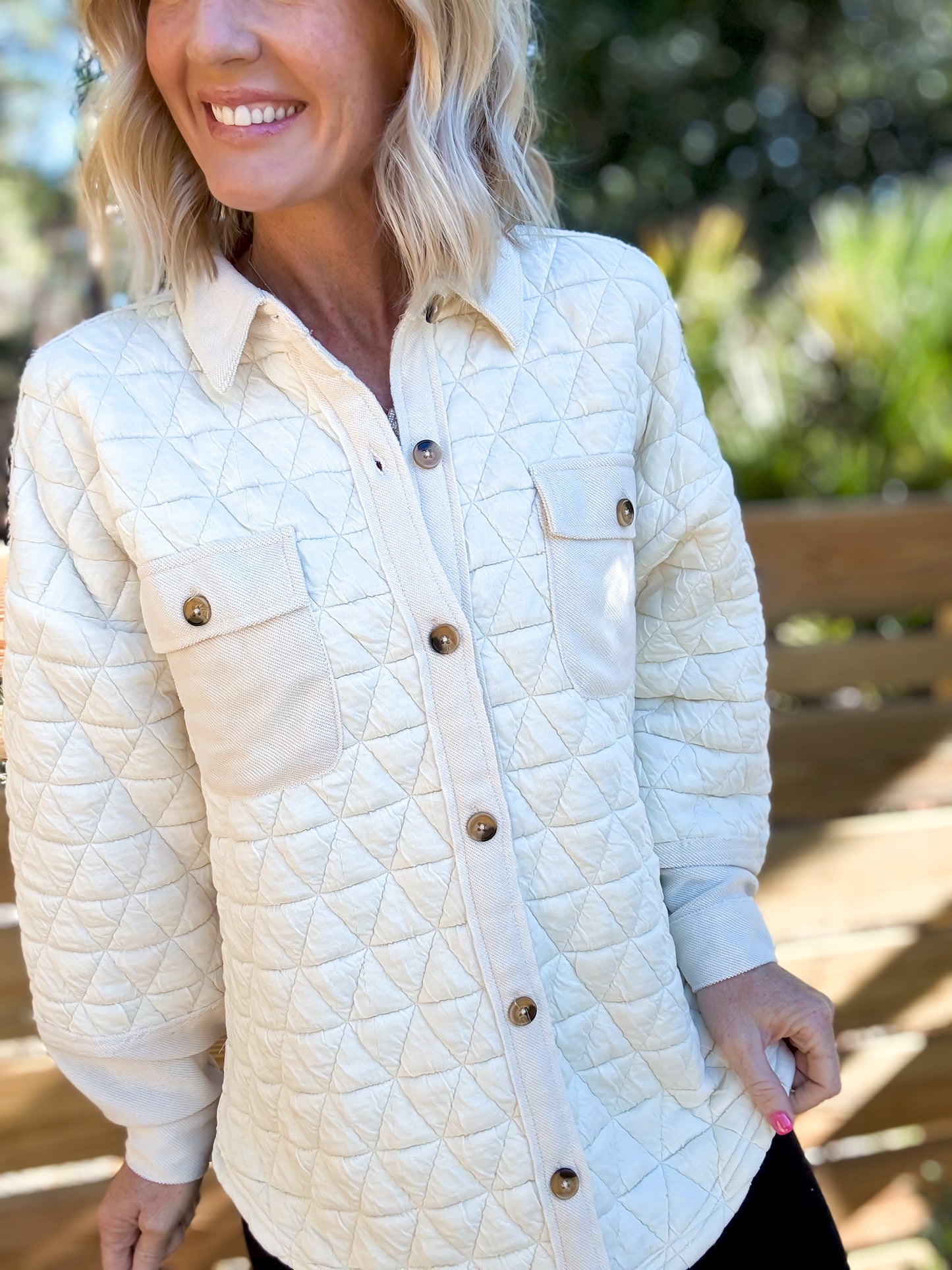 Cream Luxe Quilted Shacket