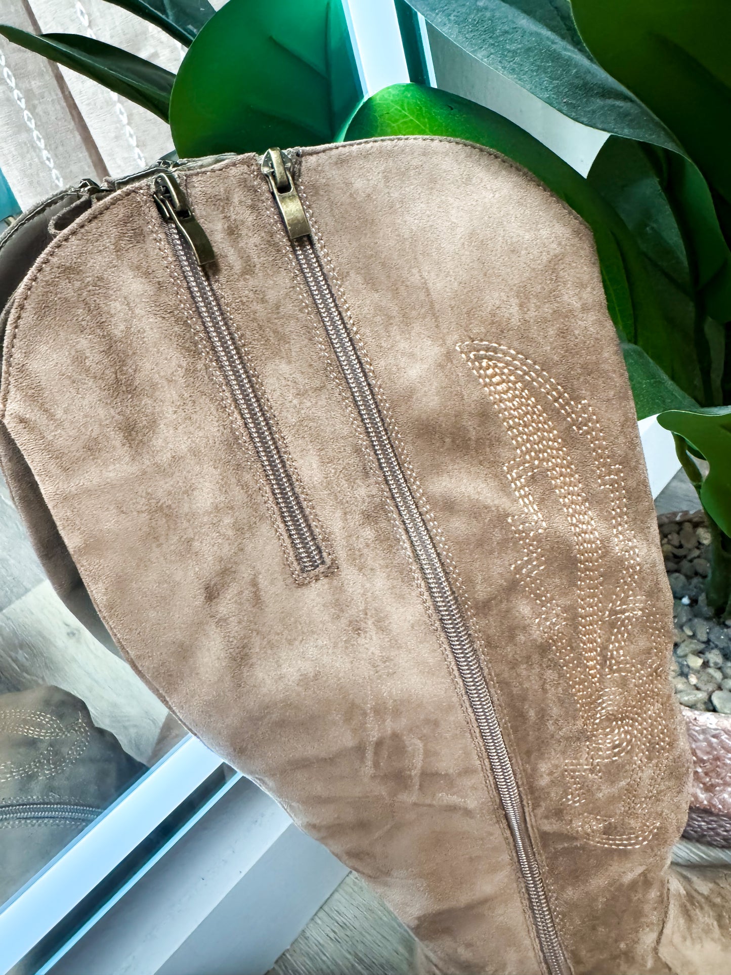The Kaylee Taupe Suede Boot