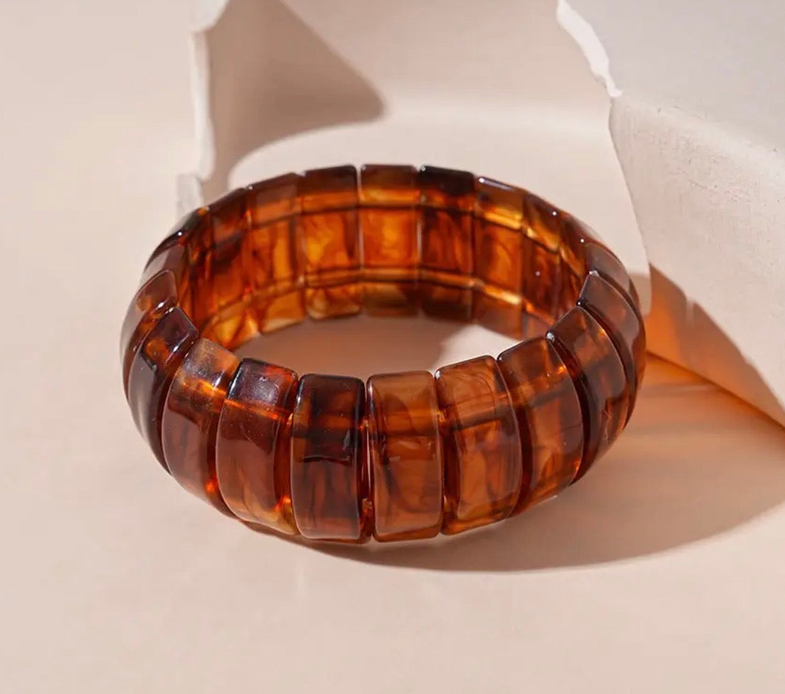 The Kelsey Block Bracelet | Dark Coffee
