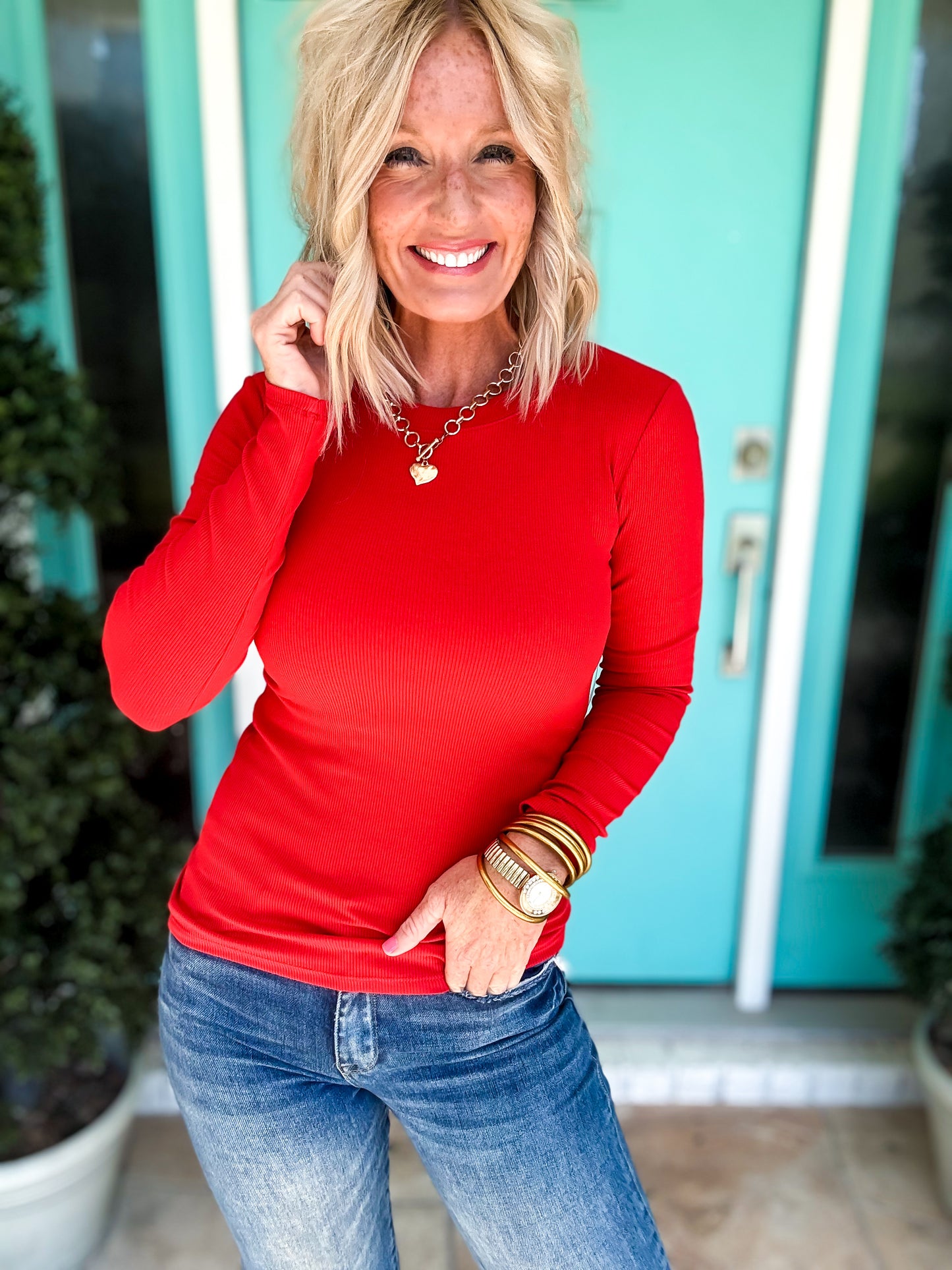 Essential Long Sleeved Ribbed Athleisure Top