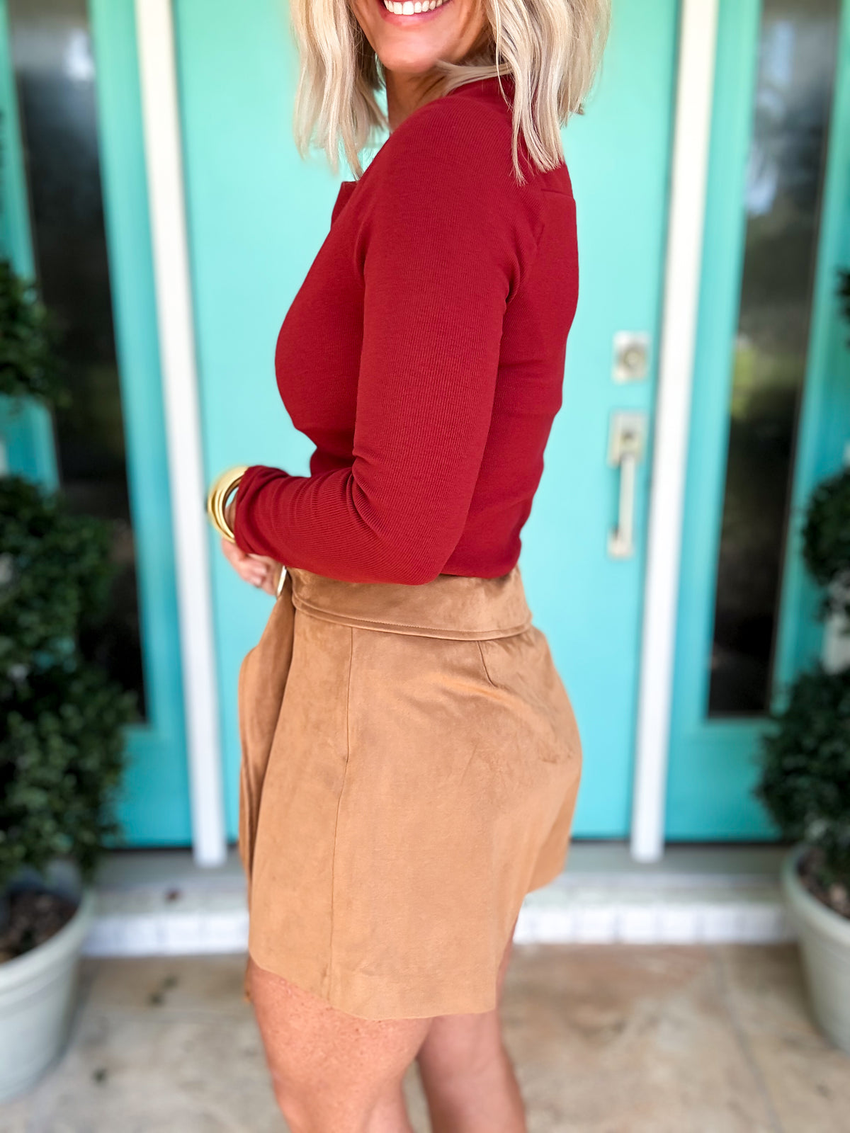 Belted In Suede Shorts