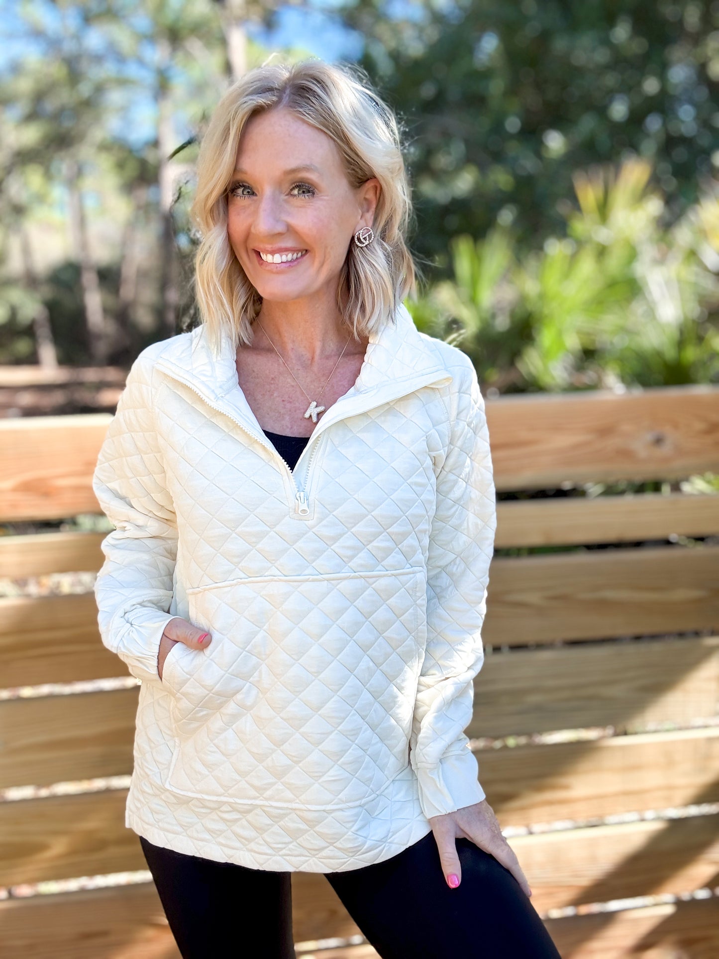 Quilted Bliss Pullover by Mono B