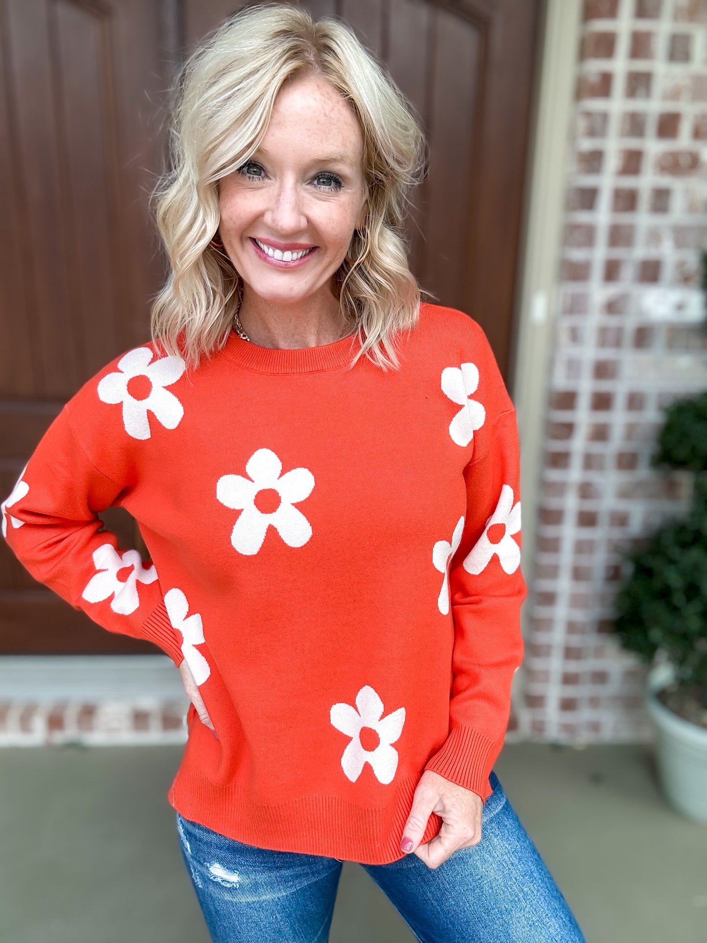 Autumn Greetings Floral Sweater