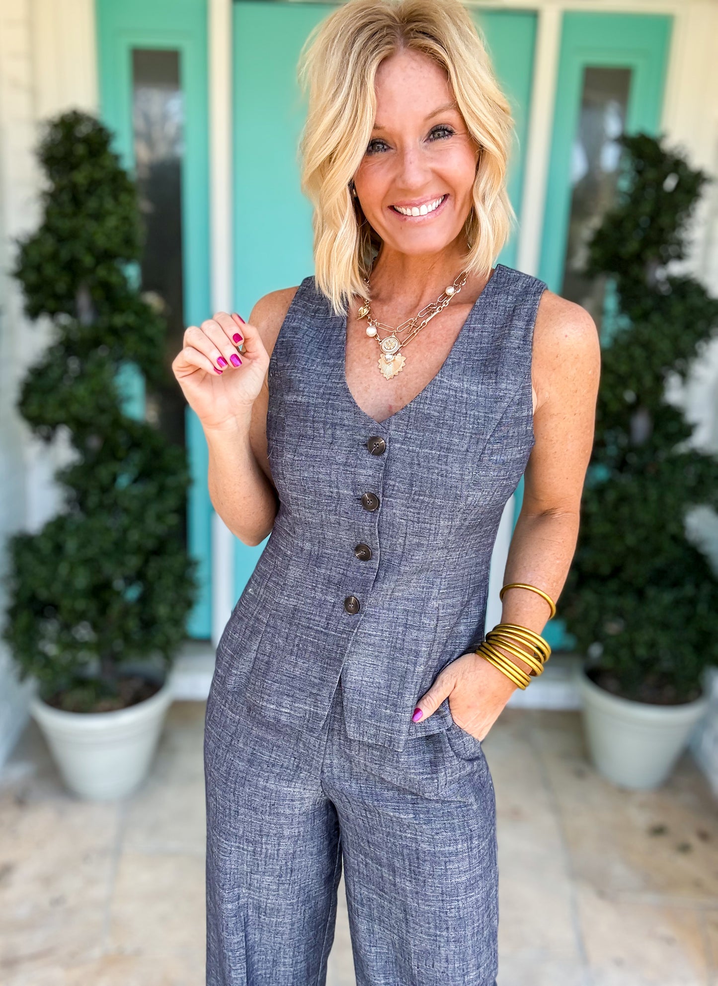 Blue Slate Denim Set