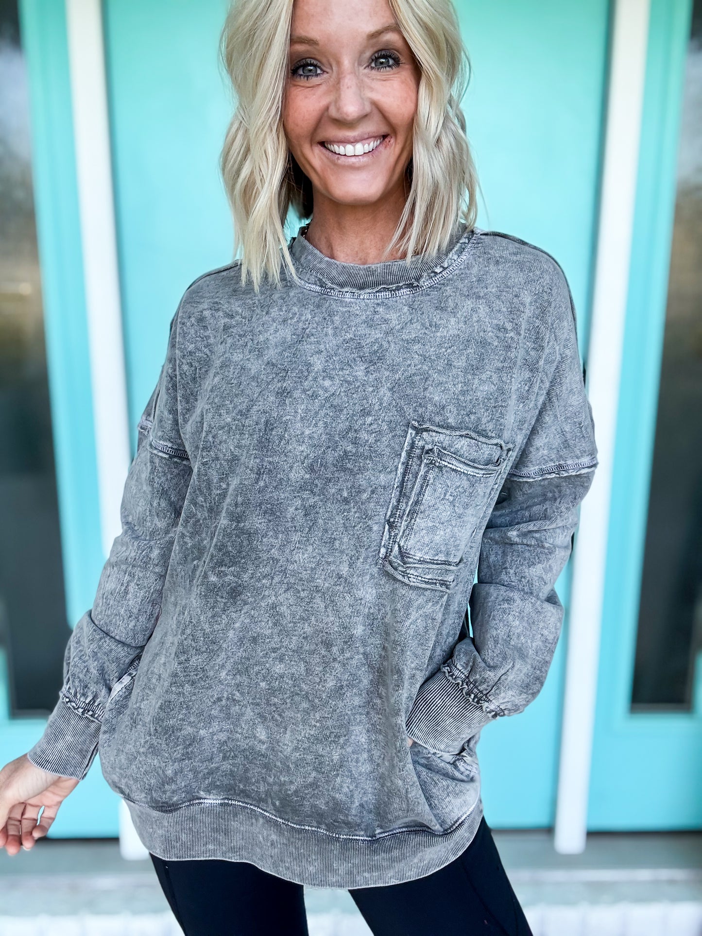 French Terry Exposed Seam Sweatshirt