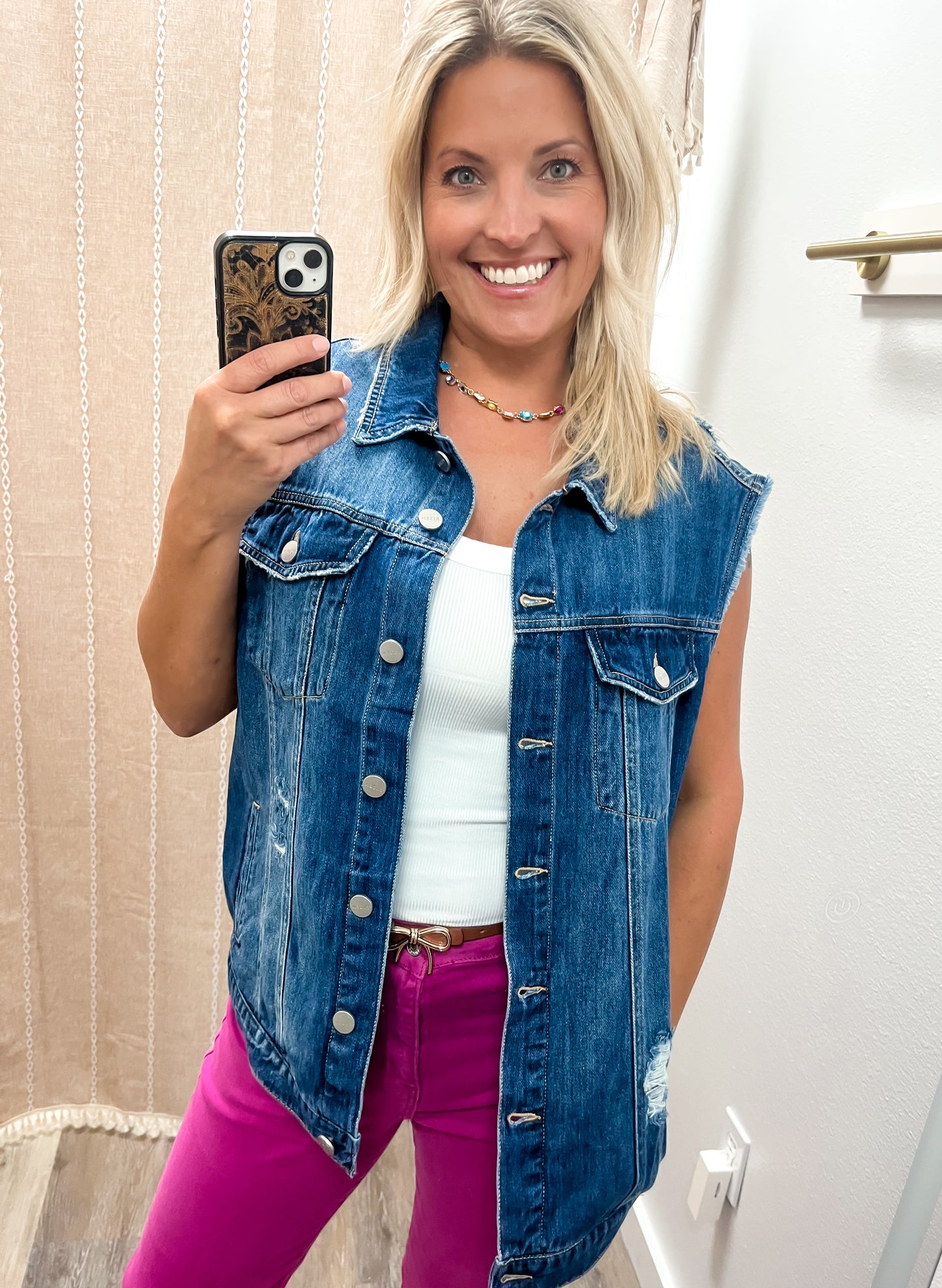 Front Row Denim Vest by Risen