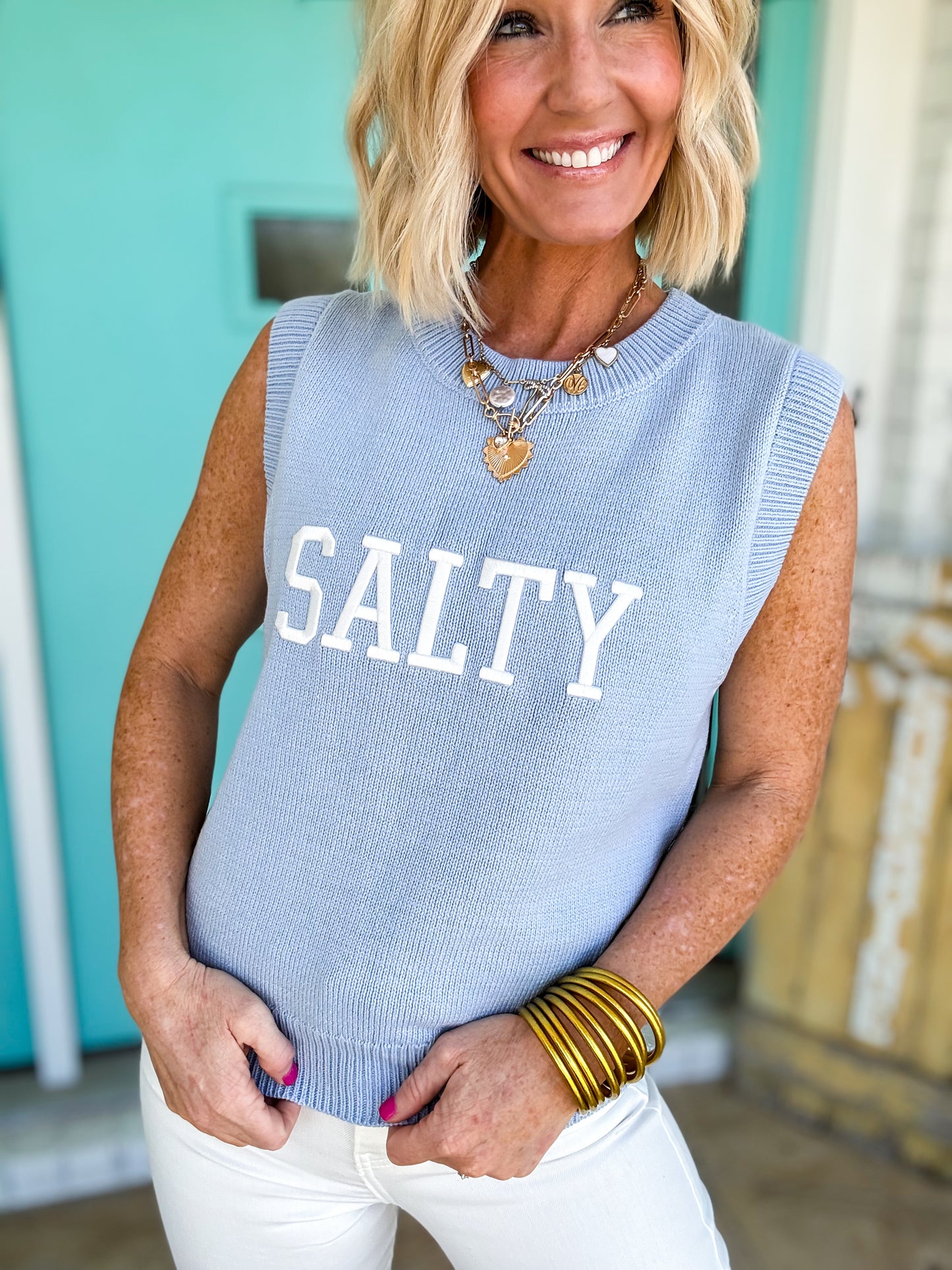 Salty Baby Blue Sweater Vest