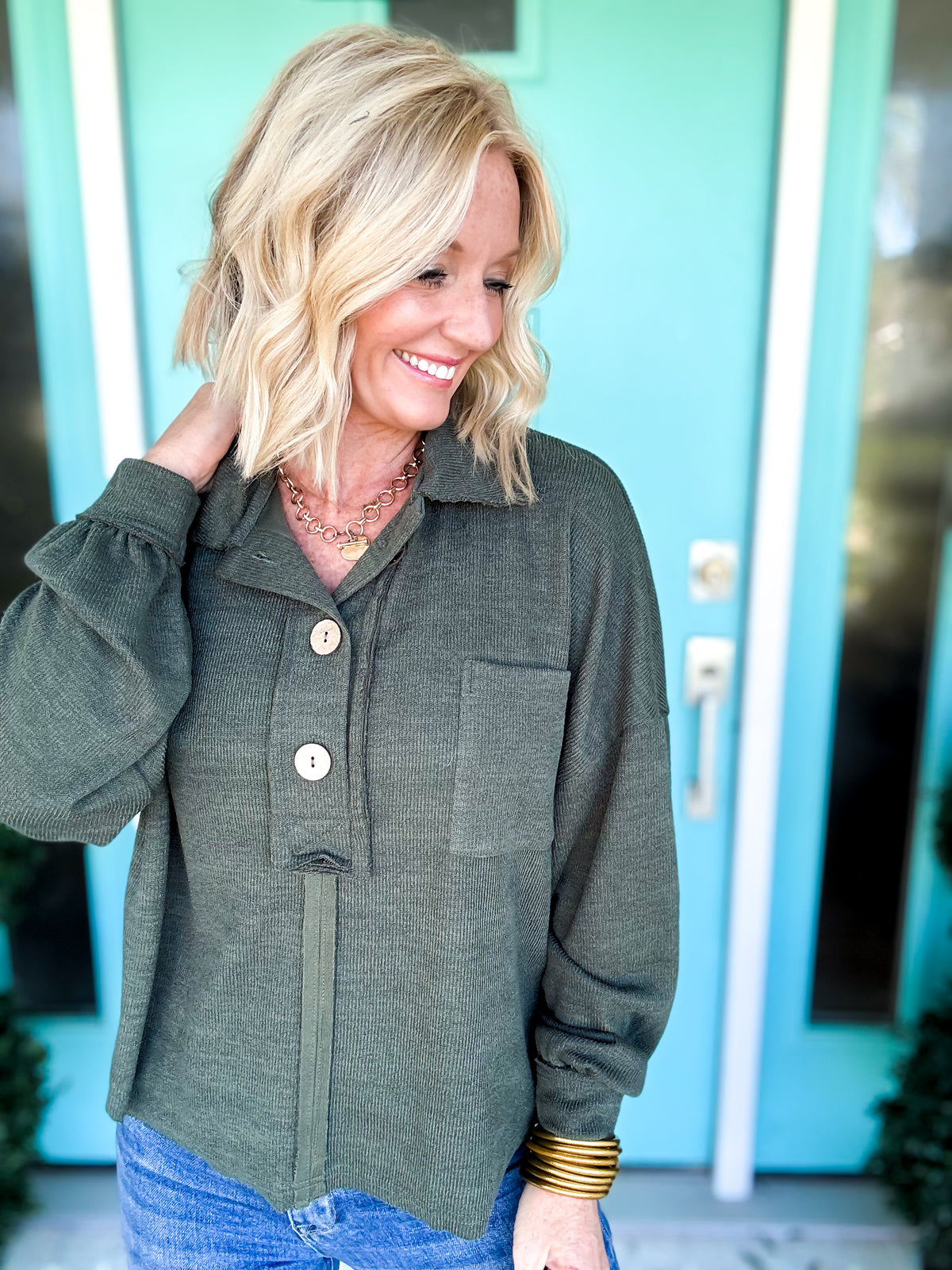 Easy Living Collared Sweater