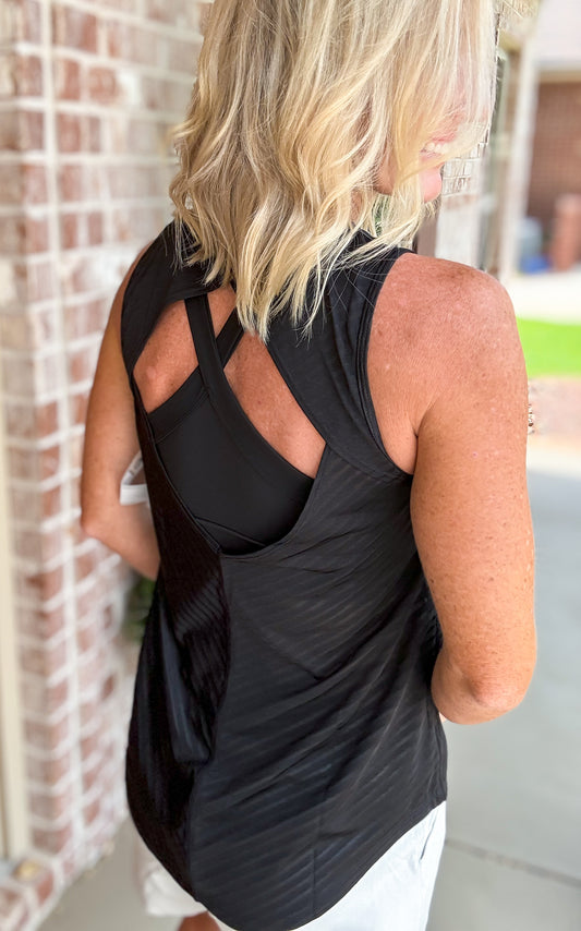 Sure & Sheer Cut Out Back Tank