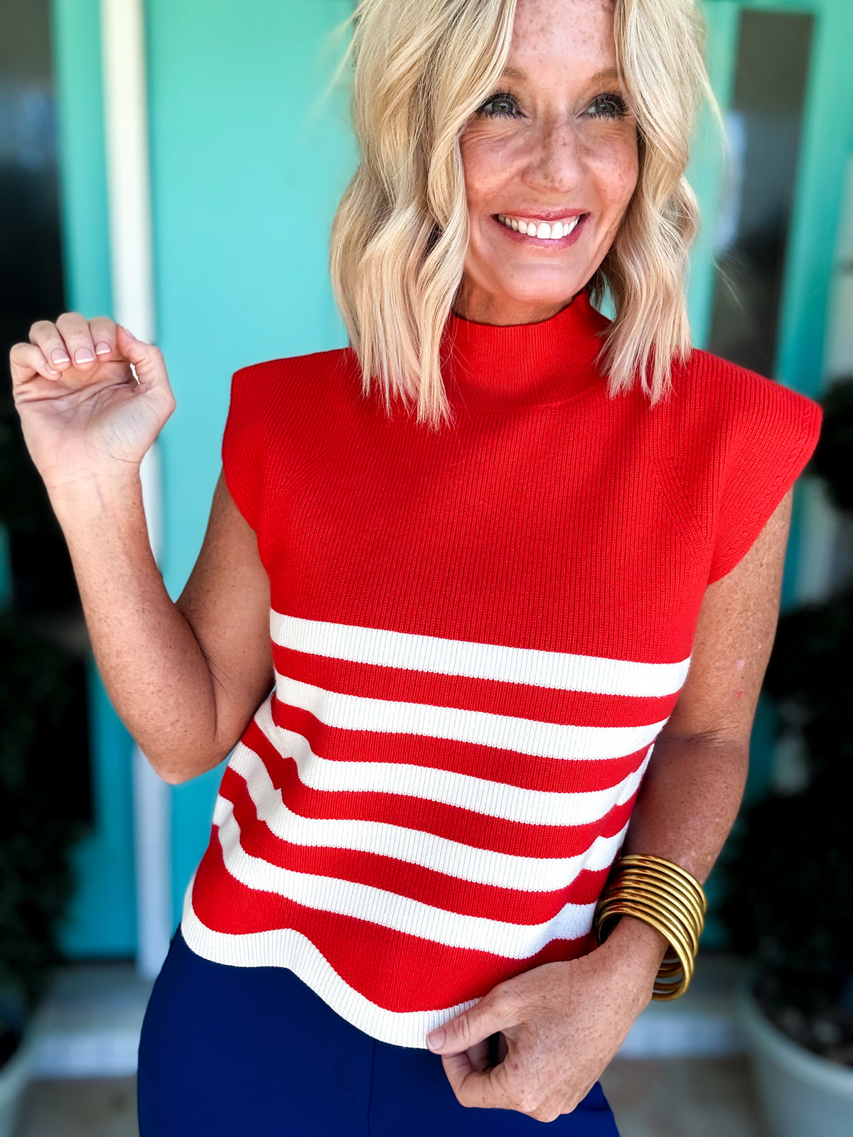 Charming Red Sweater Top