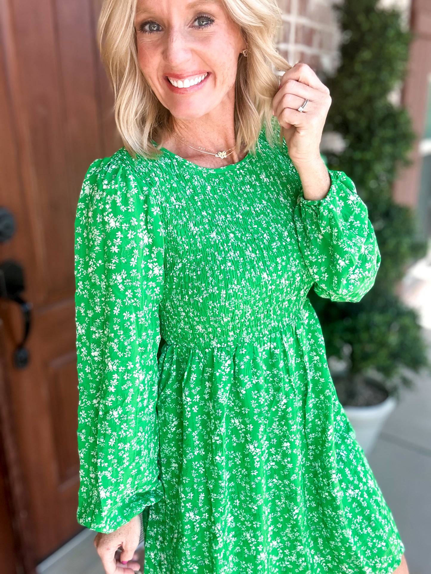 Gorgeous Green Smocked Dress