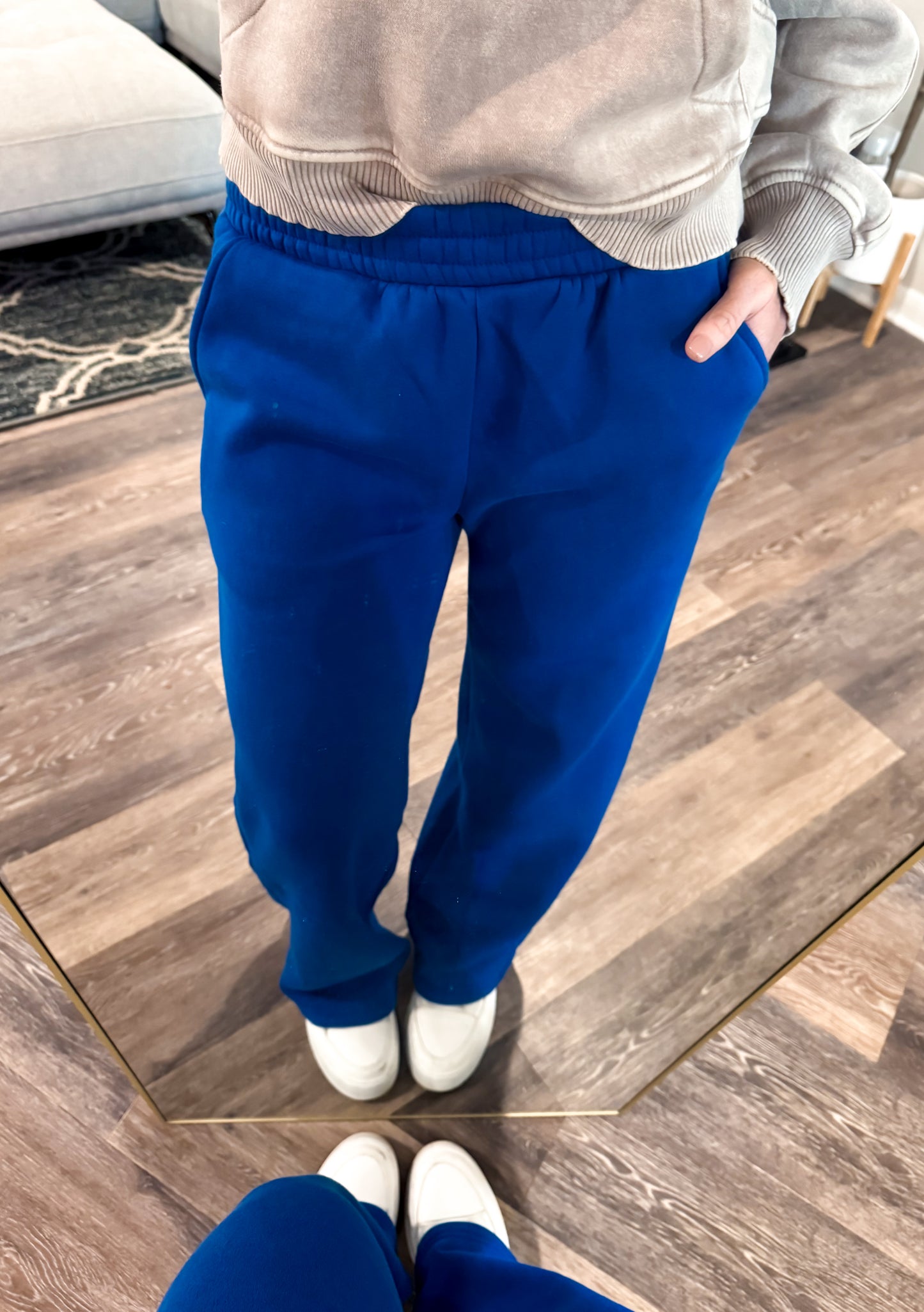 Fuzzy Fleece Wide Leg Sweatpants