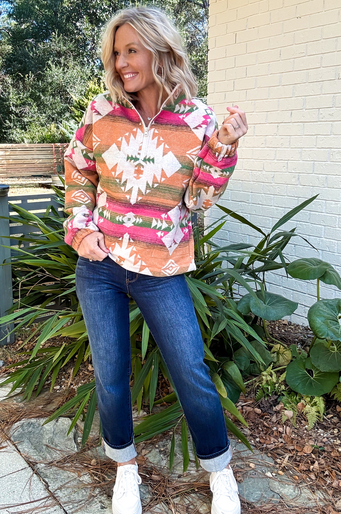 Desert Rose Aztec Pullover