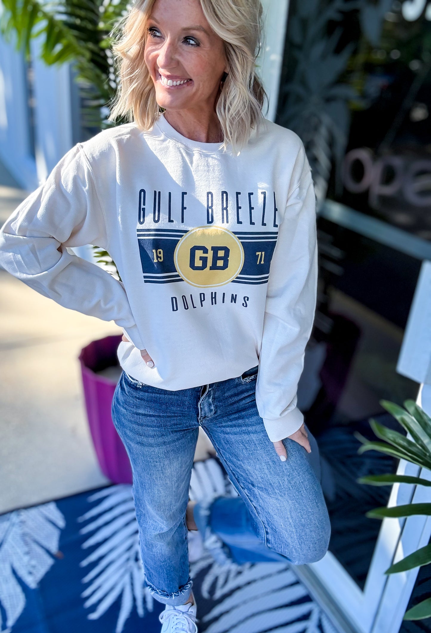 Gulf Breeze Dolphins Retro Sweatshirt