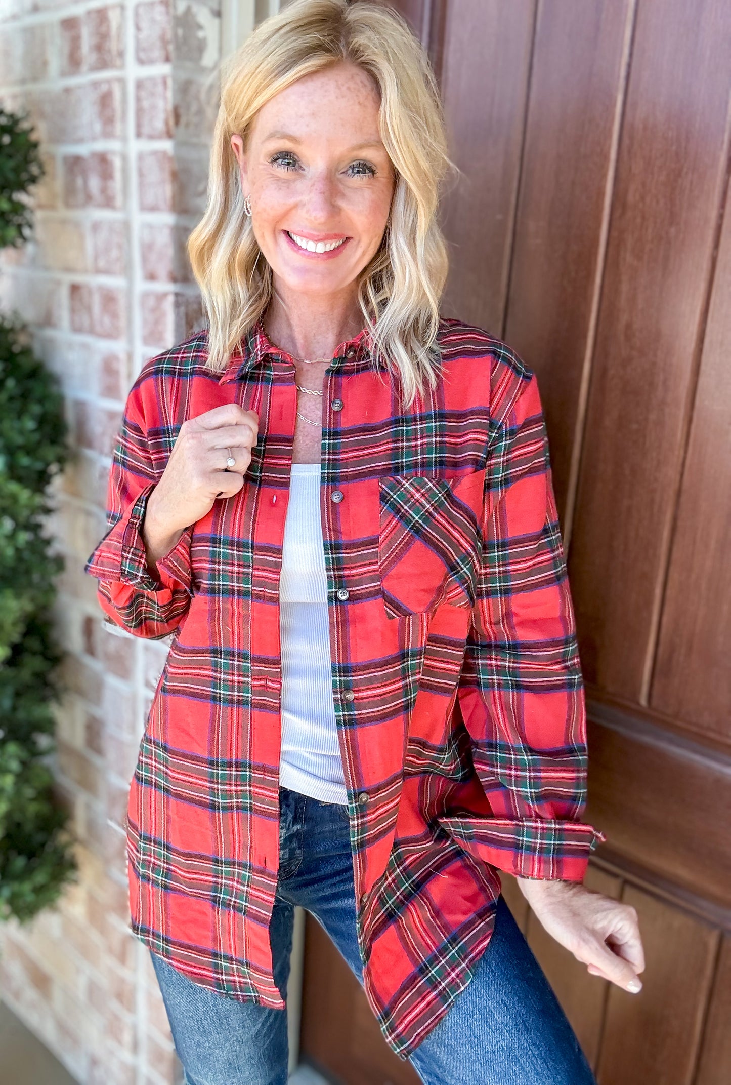 Festive Flannel Button Up