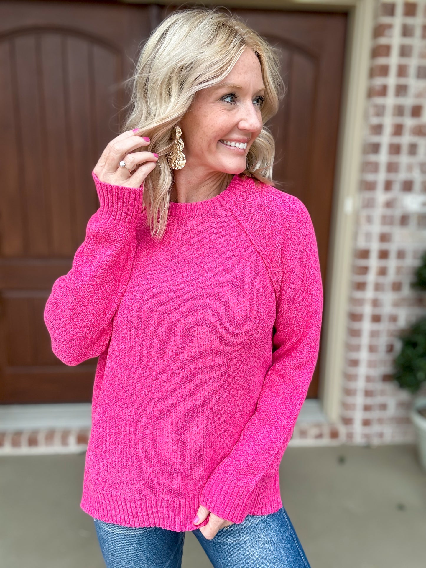 Chelsy Chenille Raglan Sweater