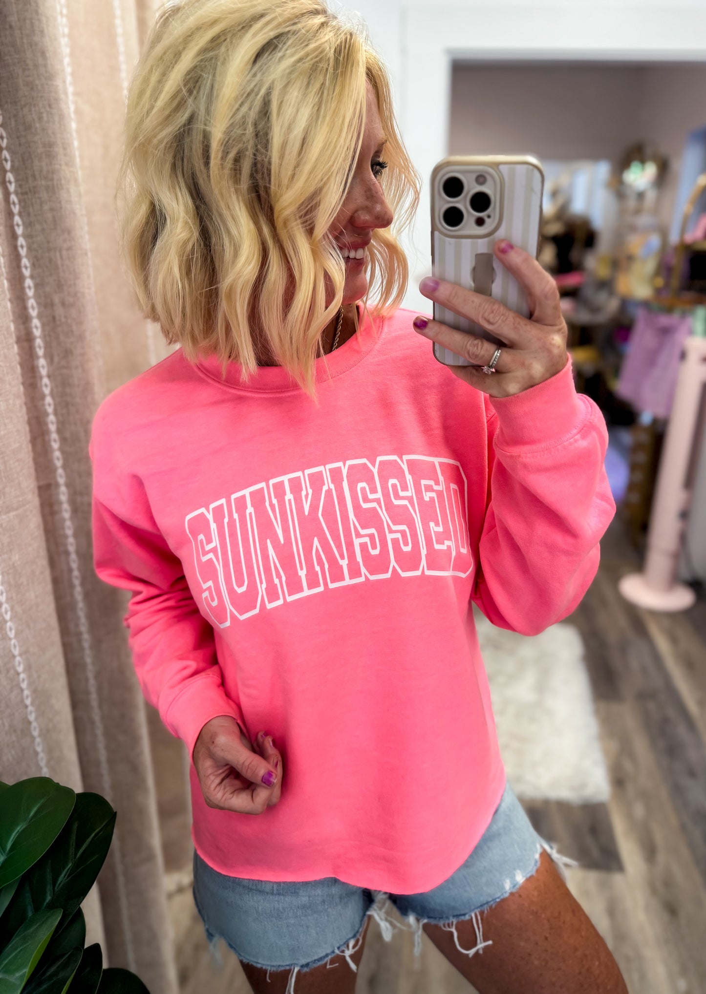 SUNKISSED Raw Edge Hem Sweatshirt