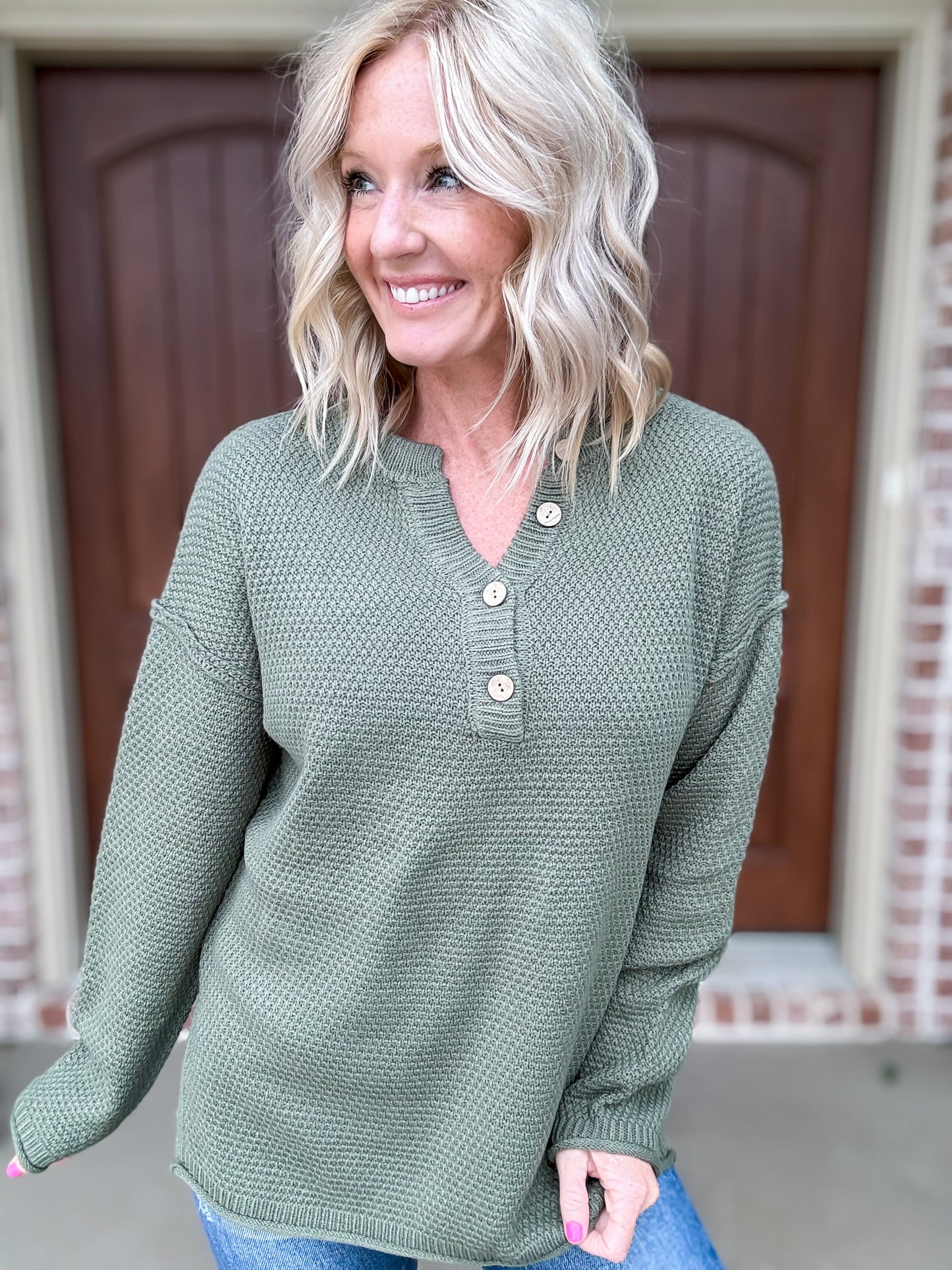 Bertha Basic Henley Sweater