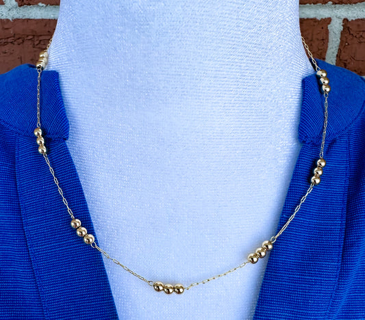 Small Gold Beaded Chain Necklace