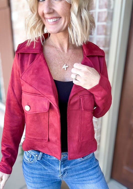 Merlot Maven Suede Jacket