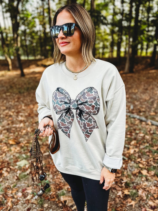 Camo Bow Sweatshirt