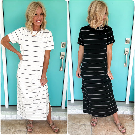 Power Stripe Scuba Dress