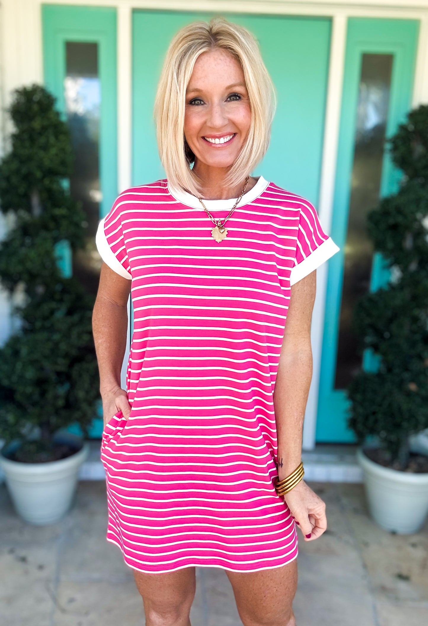Throw On & Go Striped Dress