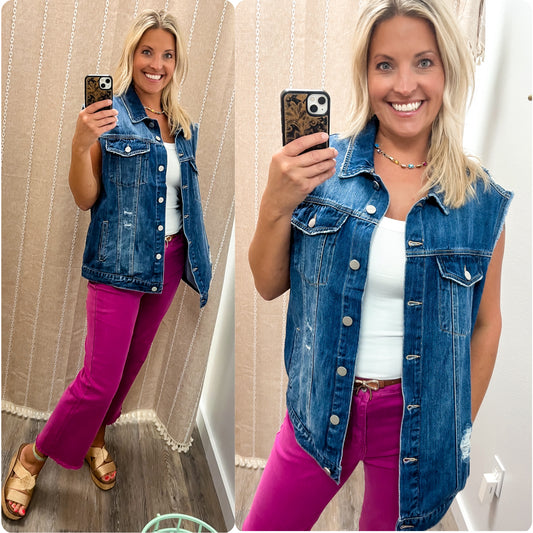 Front Row Denim Vest by Risen