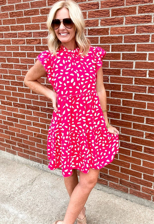 Pink Is In Season Leopard Dress