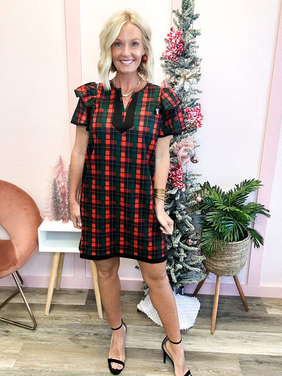 The Ava Dress | Red Plaid