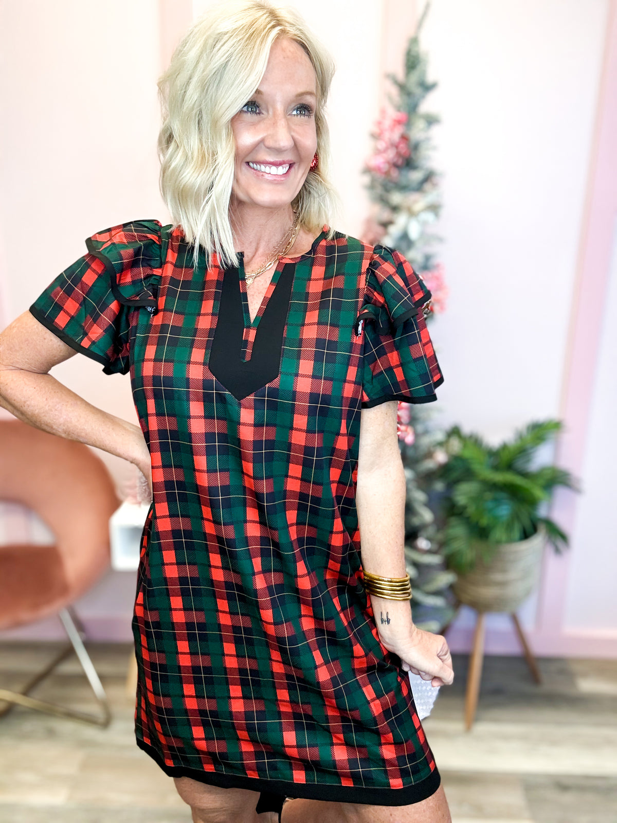 The Ava Dress | Red Plaid