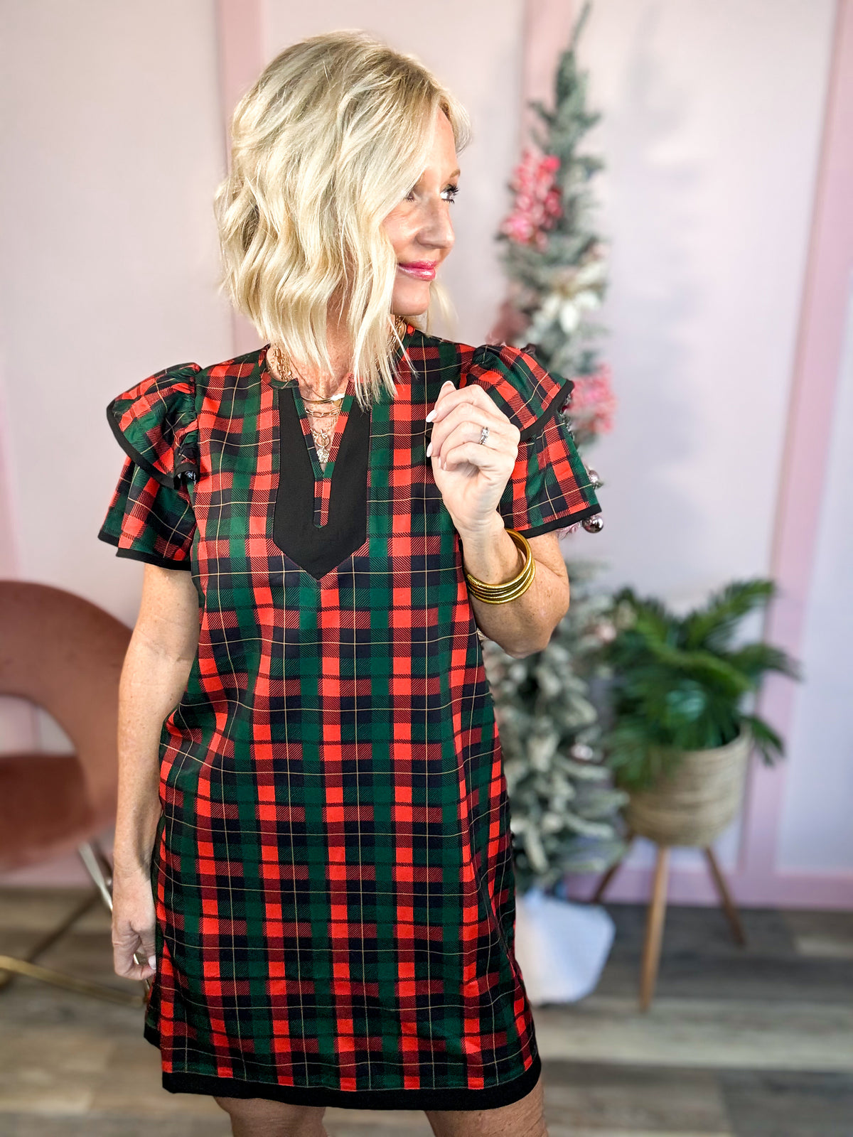 The Ava Dress | Red Plaid