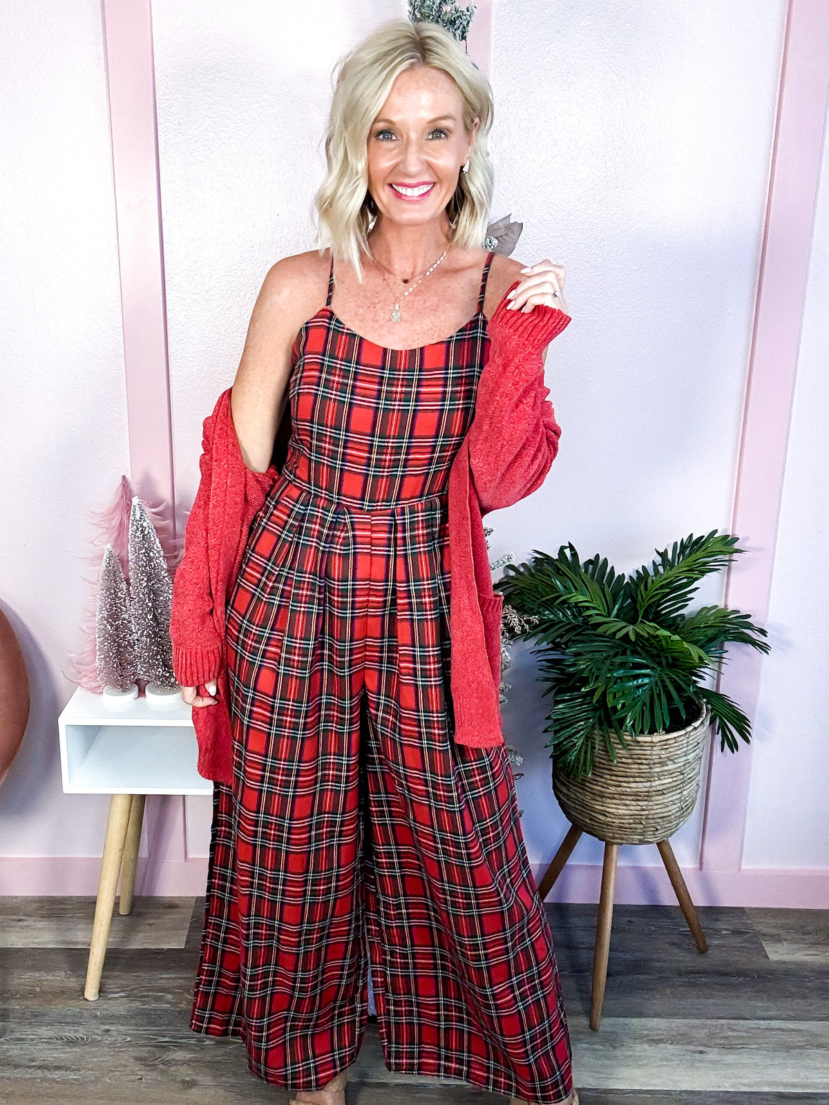 The Holiday Plaid Jumpsuit