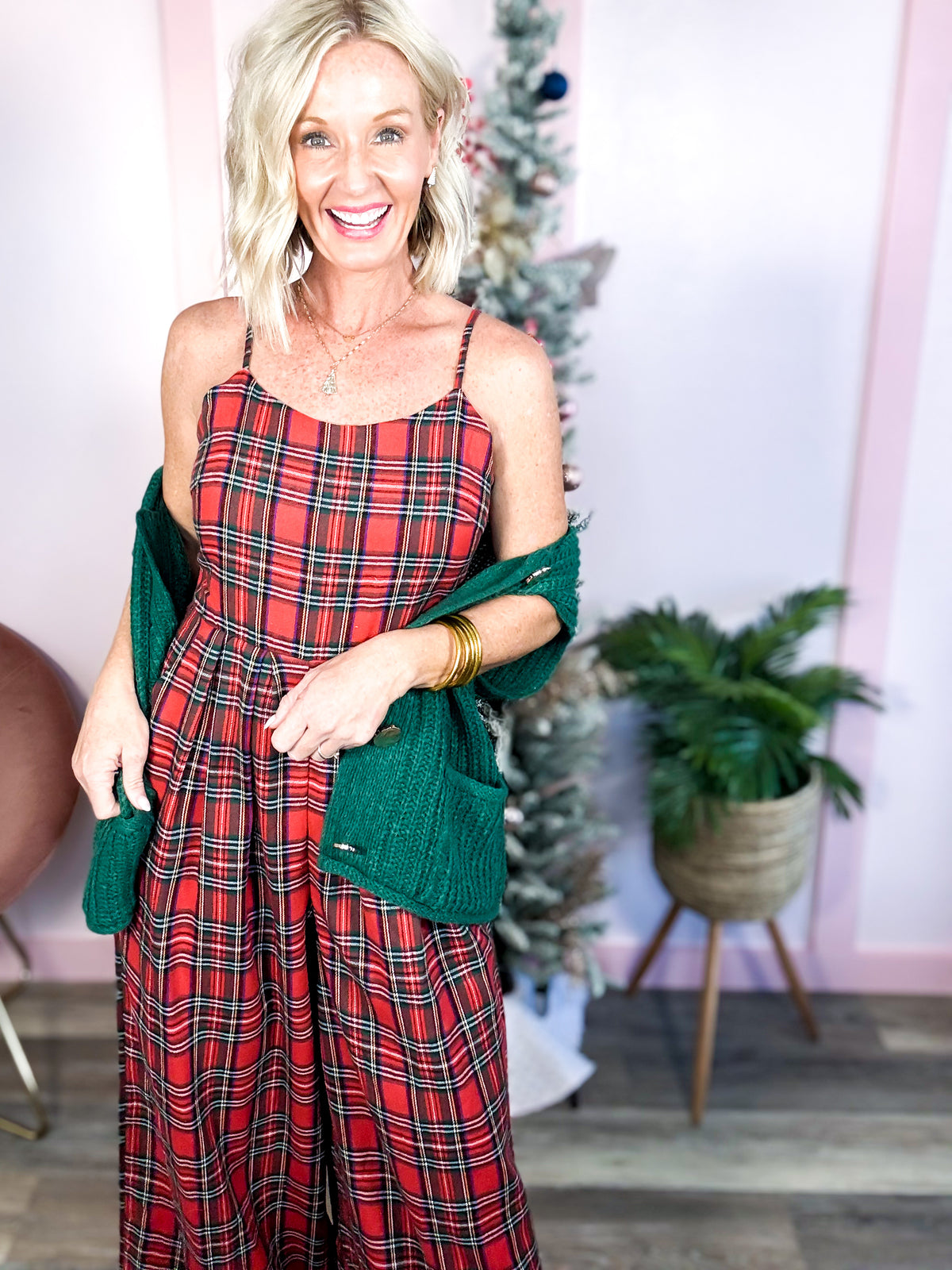 The Holiday Plaid Jumpsuit