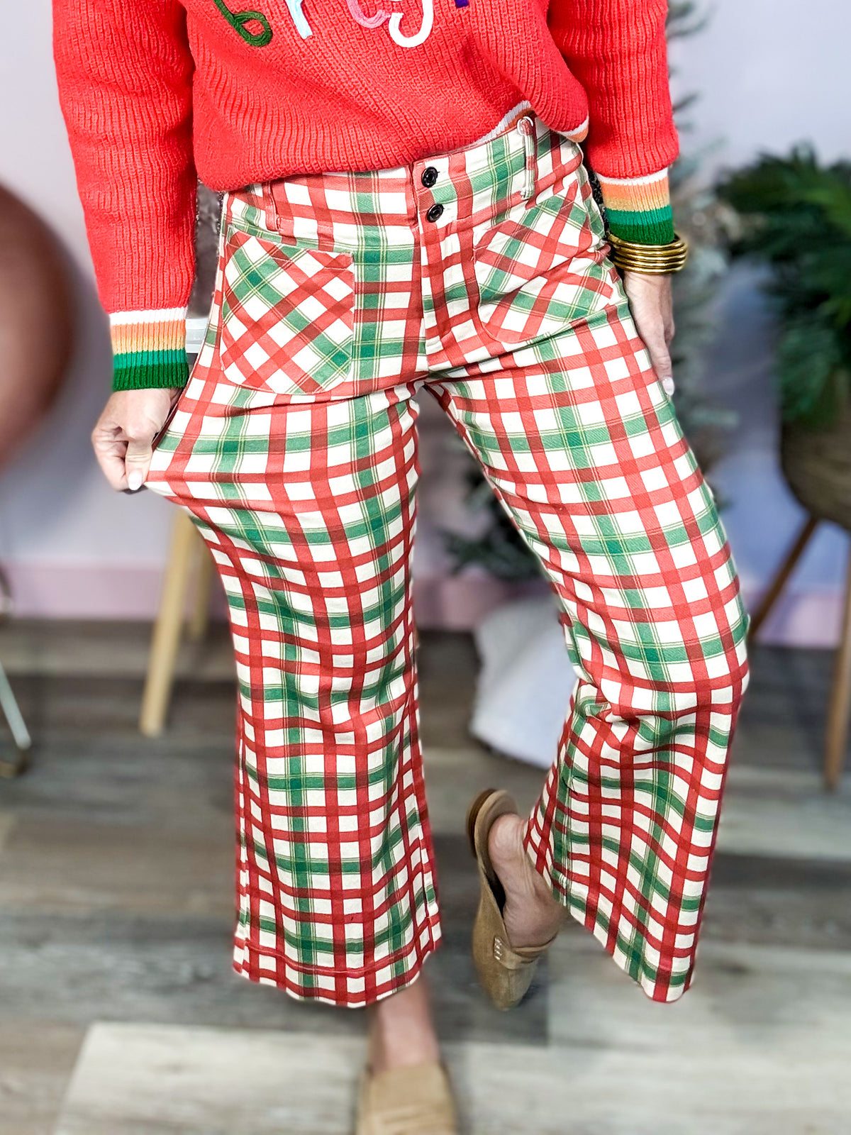Christmas Gingham Pants