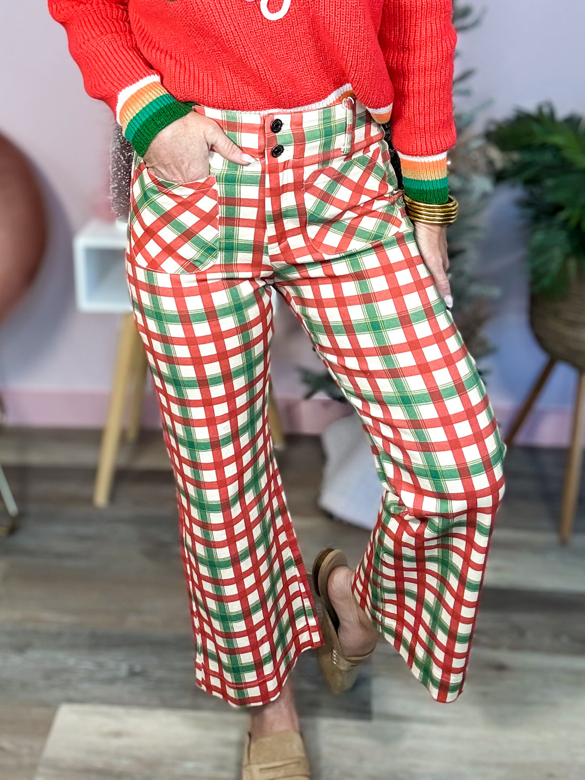 Christmas Gingham Pants