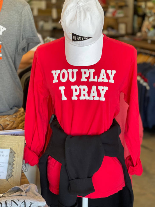 You Play I Pray Red Puff LS Tee