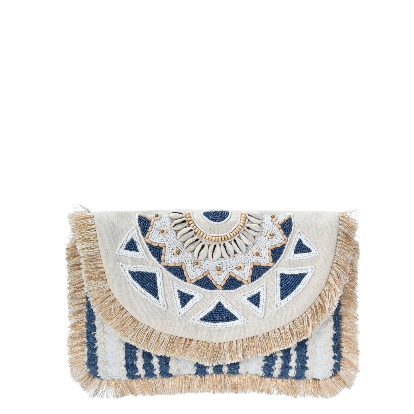 Shells&Beads Fringe Clutch